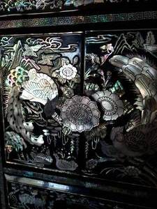 lot 58 image: Ornate Asian Black Lacquer And Mother Of Pearl Jewelry Box