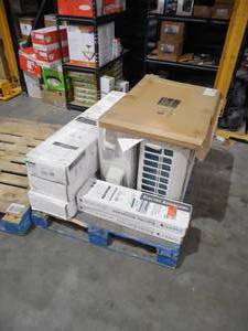 lot 9 image: WHOLESALE PALLET LOT OF MINI SPLIT PARTS & BASEBOARD HEATERS