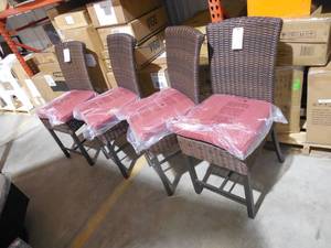lot 75 image: (4) HAMPTON BAY HARPER HIGH DINING CHAIR SET