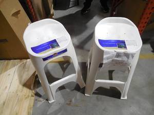 lot 79 image: 30 in. RealComfort White Resin Outdoor Bar stool (Set of 2)