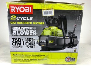 lot 6 image: Ryobi 2-Cycle Backpack Leaf Blower 175mph