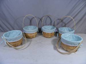 lot 31 image: 5 New Baskets with Removable Fabric