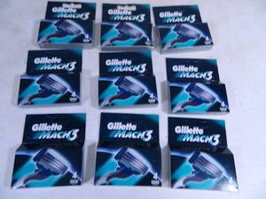 lot 50 image: 9 New Boxes of Gillette Mach 3 Razor Cartidges