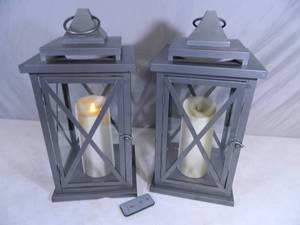 lot 55 image: Pair of Luminara Flameless Candles with Lanterns