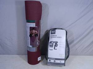 lot 72 image: New Gaiam Yoga Mat and Training Gloves