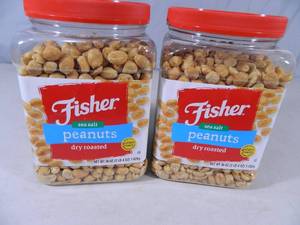 lot 128 image: 2 New Large Containers of Fisher Peanuts