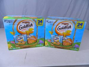 lot 179 image: 2 New Large Boxes of Individual Packs of Goldfish