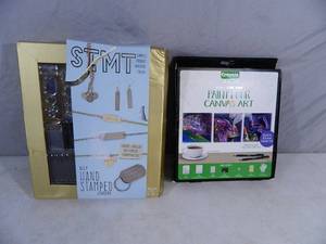 lot 184 image: New Hand Stamped Jewelry Kit and New Paint Pour Canvas Art Kit