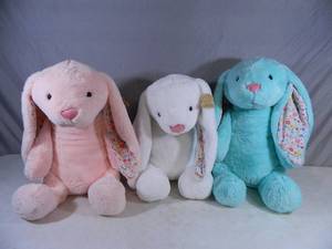 lot 191 image: 3 New Large Super Soft and Cuddly Animal Adventure Bunnies