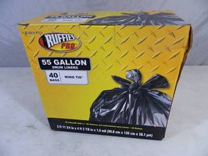 lot 223 image: New Box of 55 Gallon Drum Liner Trash Bags