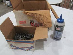 lot 123 image: Sinkers, Nails, Chalk