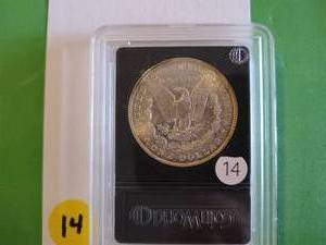 lot 14 image: 1887 BU Nicely Toned Morgan Dollar in a Coin World Holder