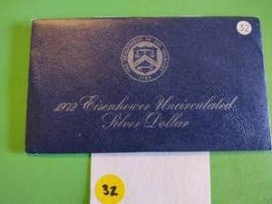 lot 32 image: 1972 Silver Uncirculated Eisenhower Dollar In Original Mint Package