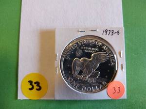 lot 33 image: 1973-S Silver Proof Eisenhower Dollar
