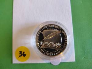 lot 36 image: 1987-S Constitution Proof Commemorative 90% Silver Dollar US Coin