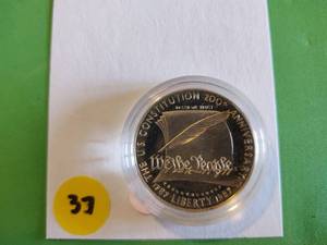 lot 37 image: 1987-S Constitution Proof Commemorative 90% Silver Dollar US Coin