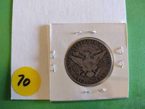 lot 70 image: 1912-D Barber Half Dollar
