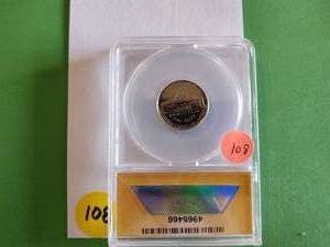 lot 108 image: 1955 Jefferson Nickel ANACS Proof 66