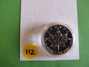 lot 112 image: 1989 Canada BU .9999 1oz. Silver Maple Leaf