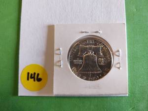 lot 146 image: 1952 P Franklin Half Dollar - MS Nicely Toned