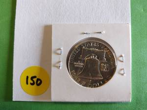 lot 150 image: 1955 P Franklin Half Dollar - MS Nicely Toned