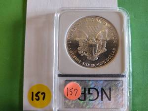lot 157 image: 1986 NGP American Silver Eagle MS 70