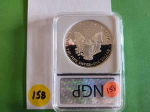 lot 158 image: 1986 S NGP American Silver Eagle PR 70 DCAM