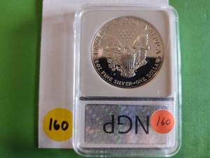 lot 160 image: 1988 S NGP American Silver Eagle PR 70 DCAM