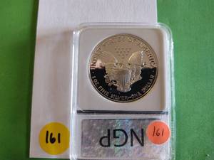 lot 161 image: 1989 S NGP American Silver Eagle PR 70 DCAM