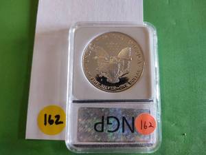 lot 162 image: 1990 S NGP American Silver Eagle PR 70 DCAM