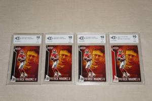 lot 48 image: 4 Graded Patrick Mahomes Cards