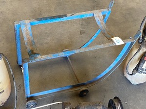 lot 20 image: Lot Of (2) 2-Gallon Sprayers, Bench Grinder, Barrel Cart