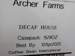 lot 2 image: Case of Archer Farms Decaf House Co...