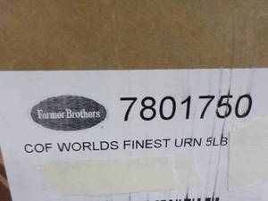 lot 41 image: 5 lb. Bag Farmer Brothers Worlds Fi...