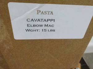 lot 134 image: Case of 15 lbs. Cavatappi Elbow Past...