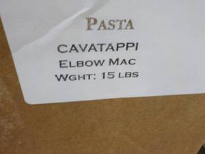lot 136 image: Case of 15 lbs. Cavatappi Elbow Past...