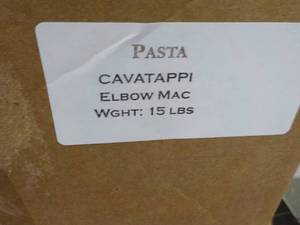 lot 137 image: Case of 15 lbs. Cavatappi Elbow Past...