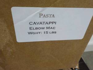 lot 139 image: Case of 15 lbs. Cavatappi Elbow Past...