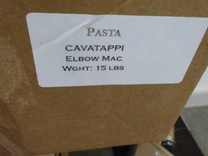 lot 140 image: Case of 15 lbs. Cavatappi Elbow Past...