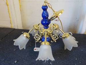 lot 124 image: 5 arch GoldBlue Ceiling Light...