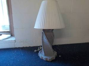 lot 127 image: Folk Art Lamp 24 Tall made with p...