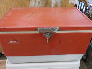 lot 211 image: Metal Coleman Cooler...