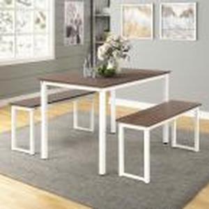 lot 2 image: 3-Piece Brown Dining Table Set with...
