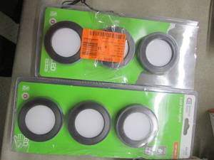 lot 207 image: 2 CE 3-Light LED Black Puck Light K...