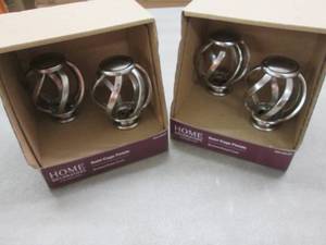 lot 242 image: 2 HDC Swirl Cage Curtain Rod Finial...