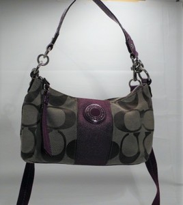 Authentic Coach Signature Stripe Demi Satchel