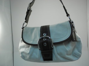 Authentic Coach Soho White and Brown Hobo Bag