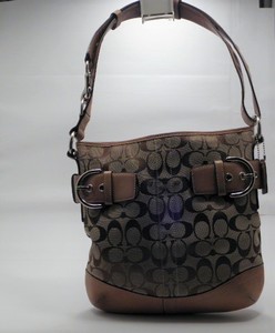 Authentic Coach Beige Signature Shouder Bag