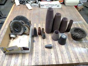 lot 130 image: Asstd Wire Wheels, Cone Mandrels &...