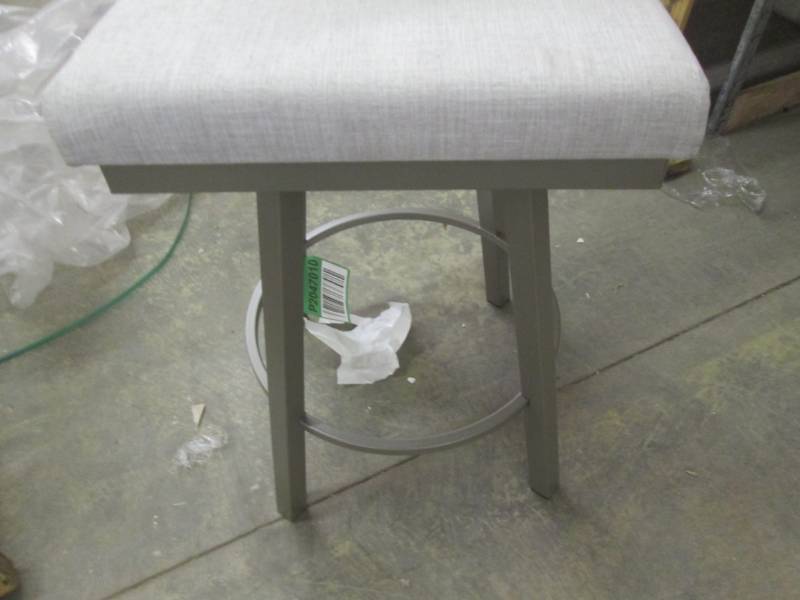 Linen Upholstered Swivel Metal Bar ...